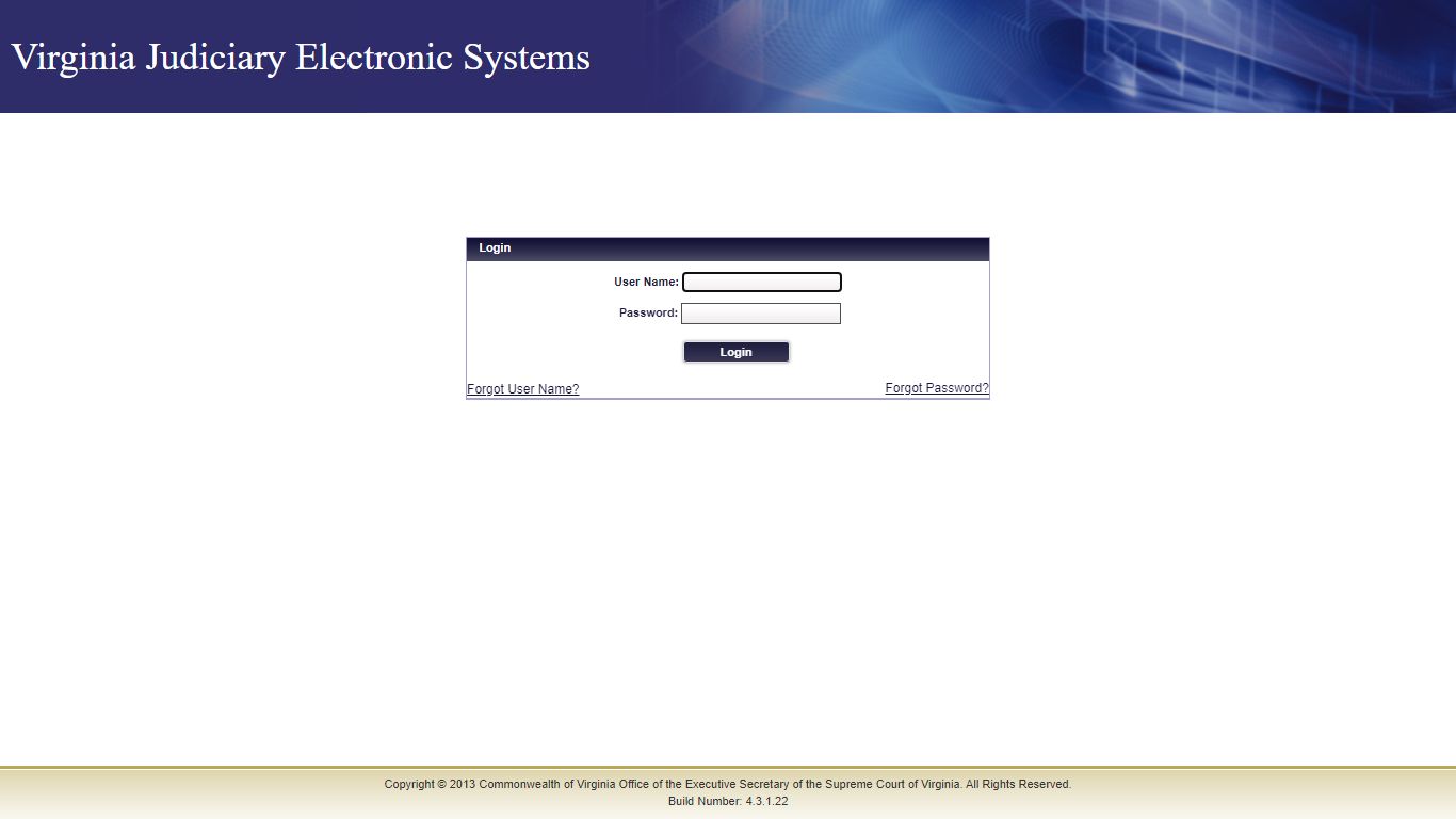 Virginia Judicary Electronic Systems:Login - eapps.courts.state.va.us