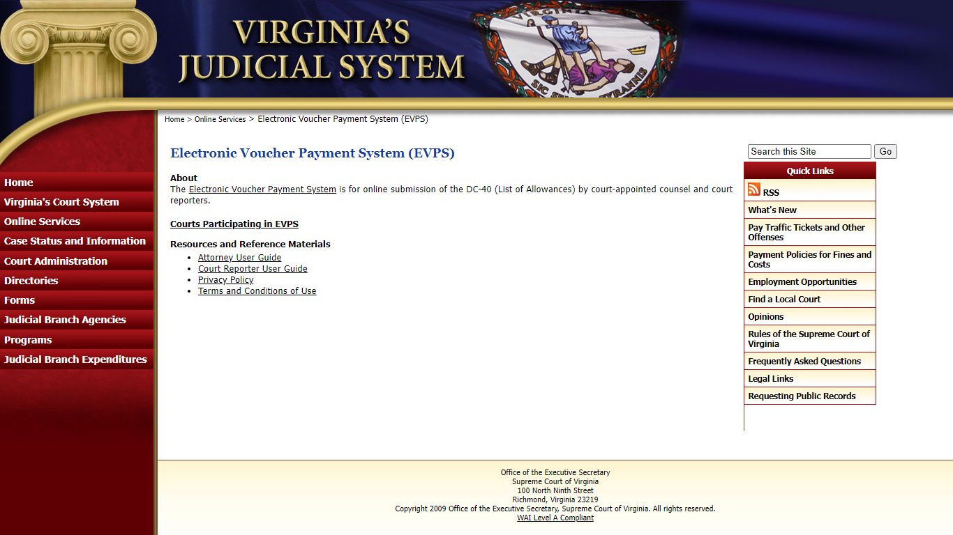 Online Services - Judiciary of Virginia